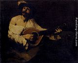 Theodule Augustine Ribot The Mandolin Player painting